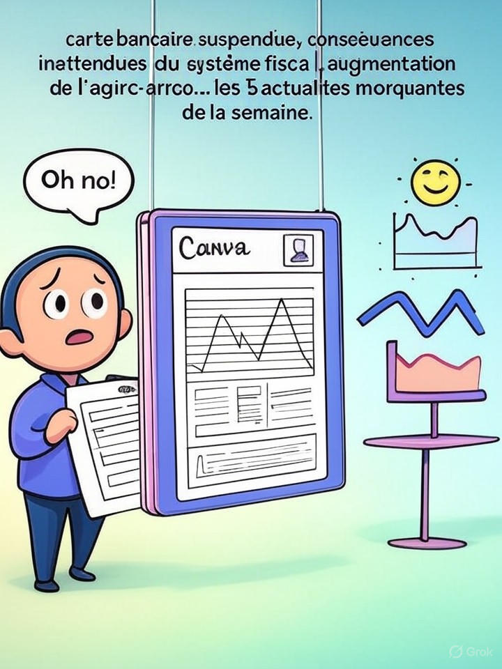 Carte bancaire suspendue, consĂ©quences inattendues du système fiscal, augmentation de l’Agirc-Arrco… Les 5 actualitĂ©s marquantes de la semaine dĂ©couvrez les 5 faits marquants de la semaine : suspension de carte bancaire, nouveautĂ©s fiscales, hausse de l'agirc-arrco et autres actualitĂ©s incontournables Ă ne pas manquer.