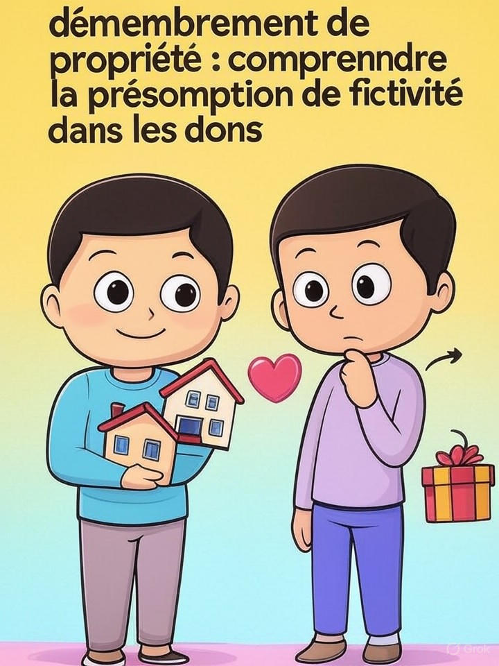 Démembrement de propriété : Comprendre la présomption de fictivité dans les dons découvrez comment la présomption de fictivité s’applique lors du démembrement de propriété dans les dons. comprenez les enjeux juridiques et fiscaux pour sécuriser vos transmissions patrimoniales.