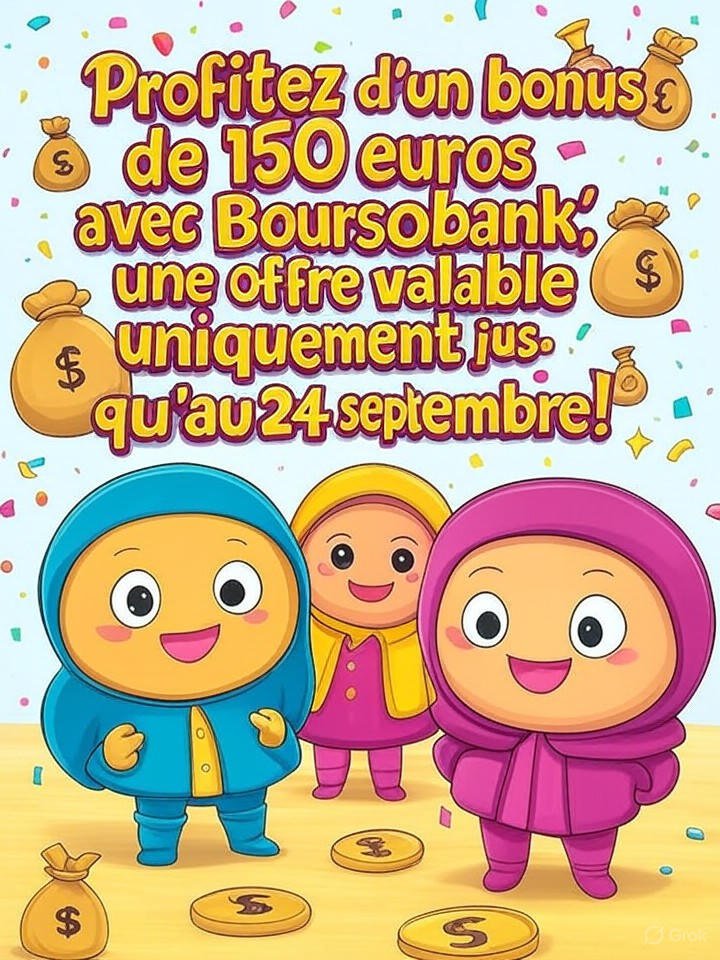 saisissez l'opportunité de recevoir un bonus de 150€ en ouvrant un compte chez boursobank avant le 24 septembre. offre exceptionnelle à durée limitée !