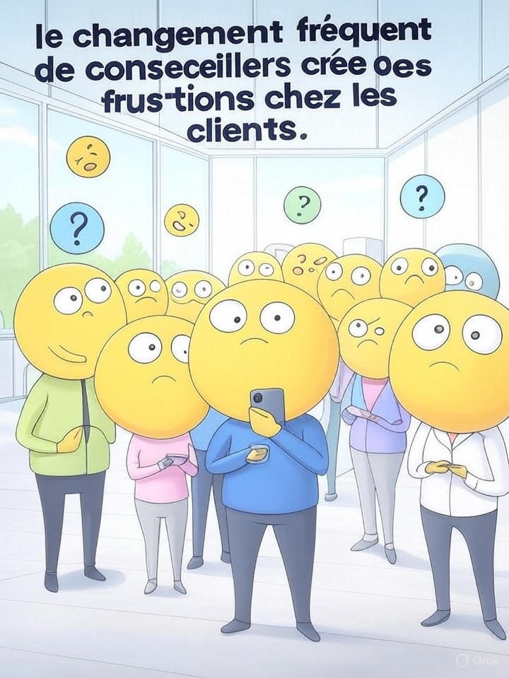 découvrez comment le remplacement régulier des conseillers dans les banques engendre insatisfaction et frustration chez les clients, impactant la relation de confiance et la qualité du service.