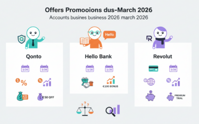 Qonto, Hello Bank et Revolut : analyse complète des promotions mars 2026 pour les comptes professionnels