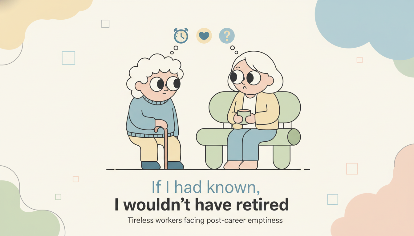 « Si j’avais su, je ne serais pas parti à la retraite » : ces travailleurs infatigables face au choc du vide post-carrière découvrez le témoignage poignant de travailleurs infatigables confrontés au choc du vide après la retraite, et comment ils vivent ce changement majeur dans leur vie.