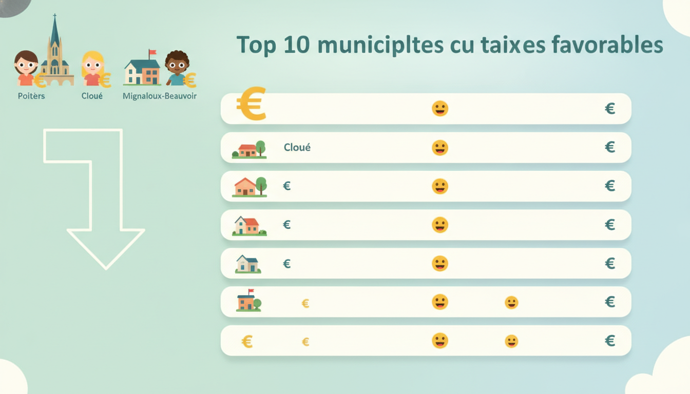 découvrez le classement des 10 communes de la vienne, dont poitiers, cloué et mignaloux-beauvoir, avec les meilleurs taux d’imposition sur le revenu pour mieux gérer votre fiscalité locale.