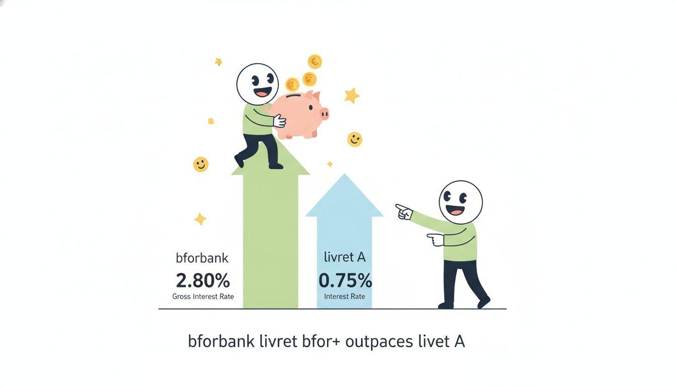 découvrez le livret bfor+ de bforbank avec un taux brut attractif de 2,80%, bien supérieur à celui du livret a, pour optimiser votre épargne en toute sécurité.