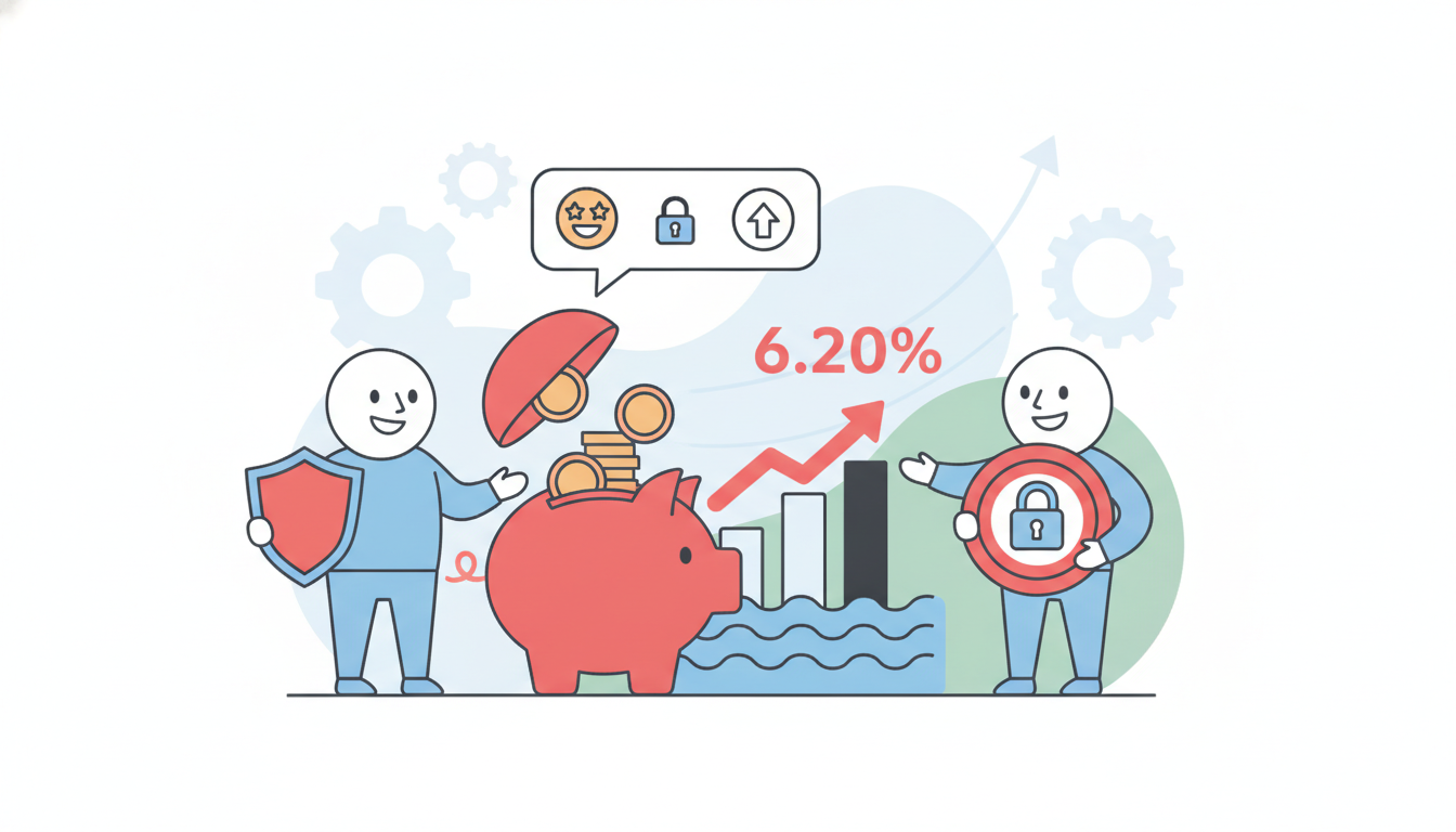 Compte à terme : Fiabilité et performance du taux net à 6,20% proposé par HSBC Ireland, que faut-il savoir ? découvrez tout ce qu'il faut savoir sur le compte à terme proposé par hsbc ireland avec un taux net attractif de 6,20%. analyse de la fiabilité et de la performance de cette offre d'épargne sécurisée.