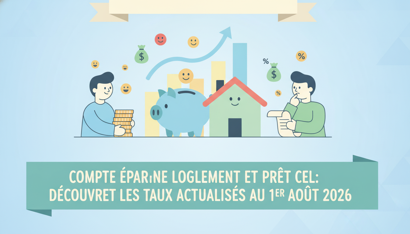 Compte Ă©pargne logement et prĂȘt CEL : DĂ©couvrez les taux actualisĂ©s au 1er aoĂ»t 2026 dĂ©couvrez les taux actualisĂ©s du compte Ă©pargne logement (cel) et du prĂȘt cel au 1er aoĂ»t 2026 pour optimiser votre projet immobilier.