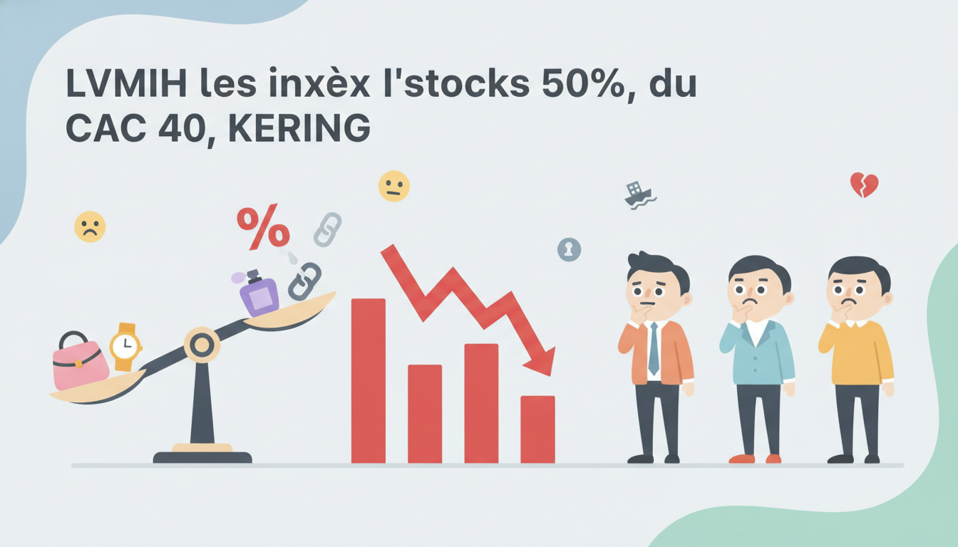 CAC 40 : LVMH, Hermès et Kering en forte baisse de plus de 50% – Quelles conséquences pour l’avenir du secteur du luxe ? analyse des fortes baisses de plus de 50% de lvmh, hermès et kering au sein du cac 40 et leurs impacts potentiels sur l'avenir du secteur du luxe.
